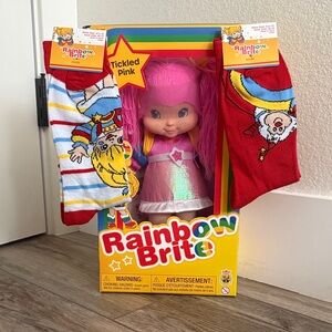 Rainbow Brite Tickled Pink Doll 2 pairs of Socks and a sticker sheet!
